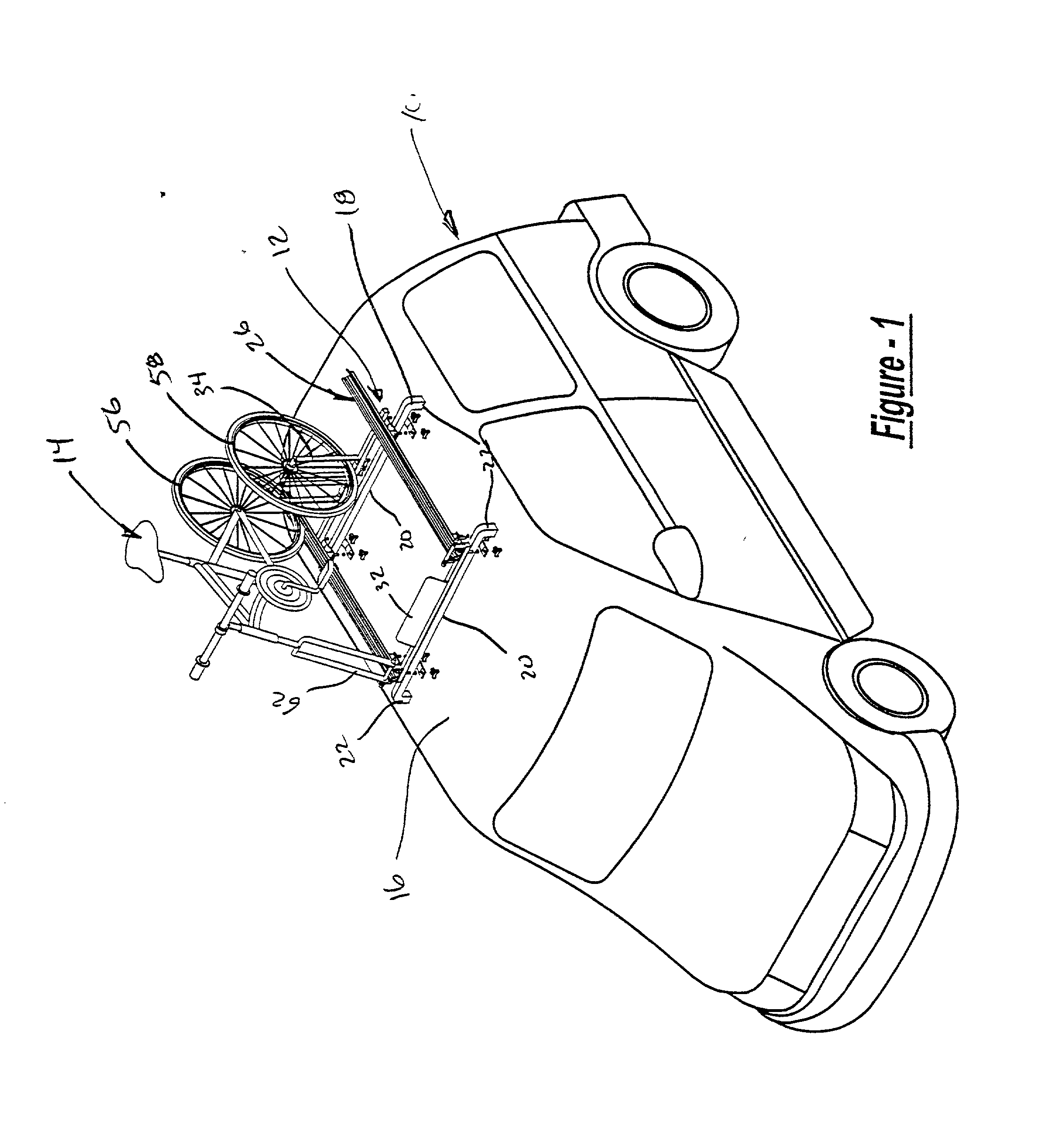 Vehicle roof mounted bicycle carrier