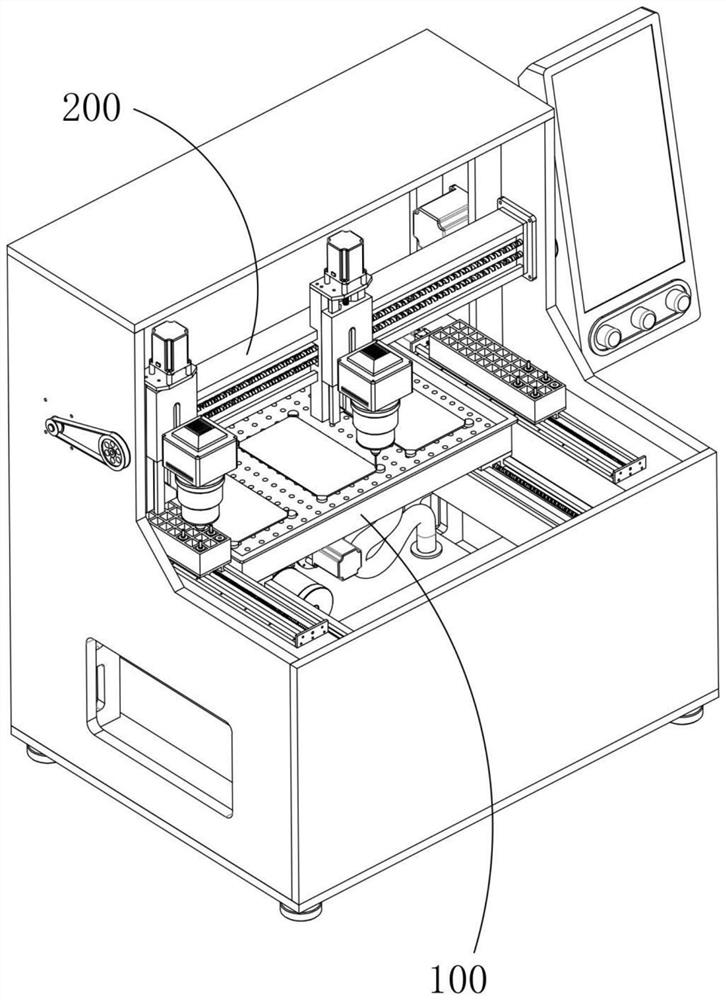 A double-position alternating numerical control high-speed printed circuit board electric spark etching equipment