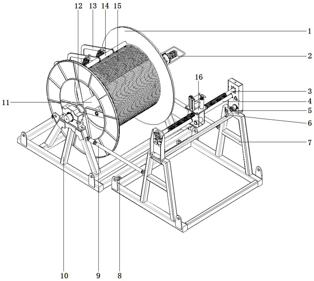 Long-distance traction guide rope automatic unwinding and winding device