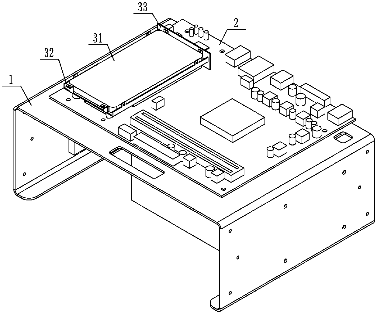 Fixed regulation device based on OCP (Oracle Certified Professional) card and NVME (Non-Volatile Memory Express) hard disk stacking