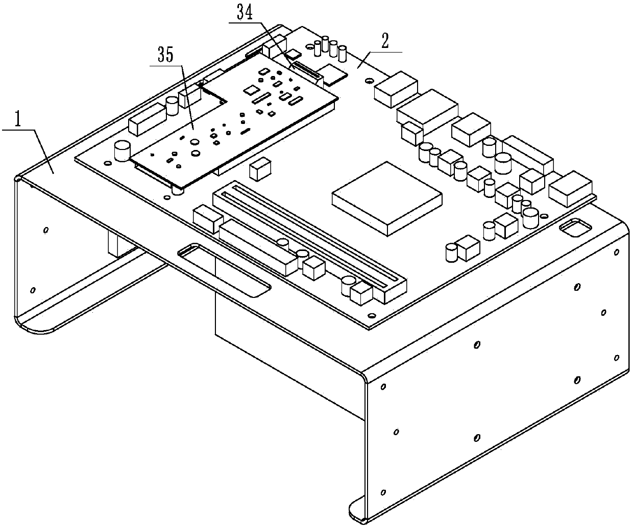 Fixed regulation device based on OCP (Oracle Certified Professional) card and NVME (Non-Volatile Memory Express) hard disk stacking