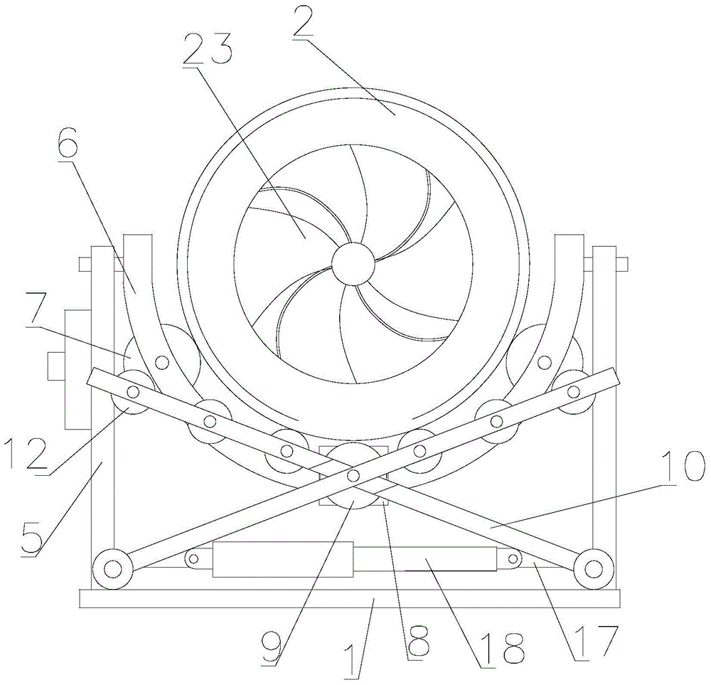 An adjustable cement mixer with precise control of discharging inclination angle