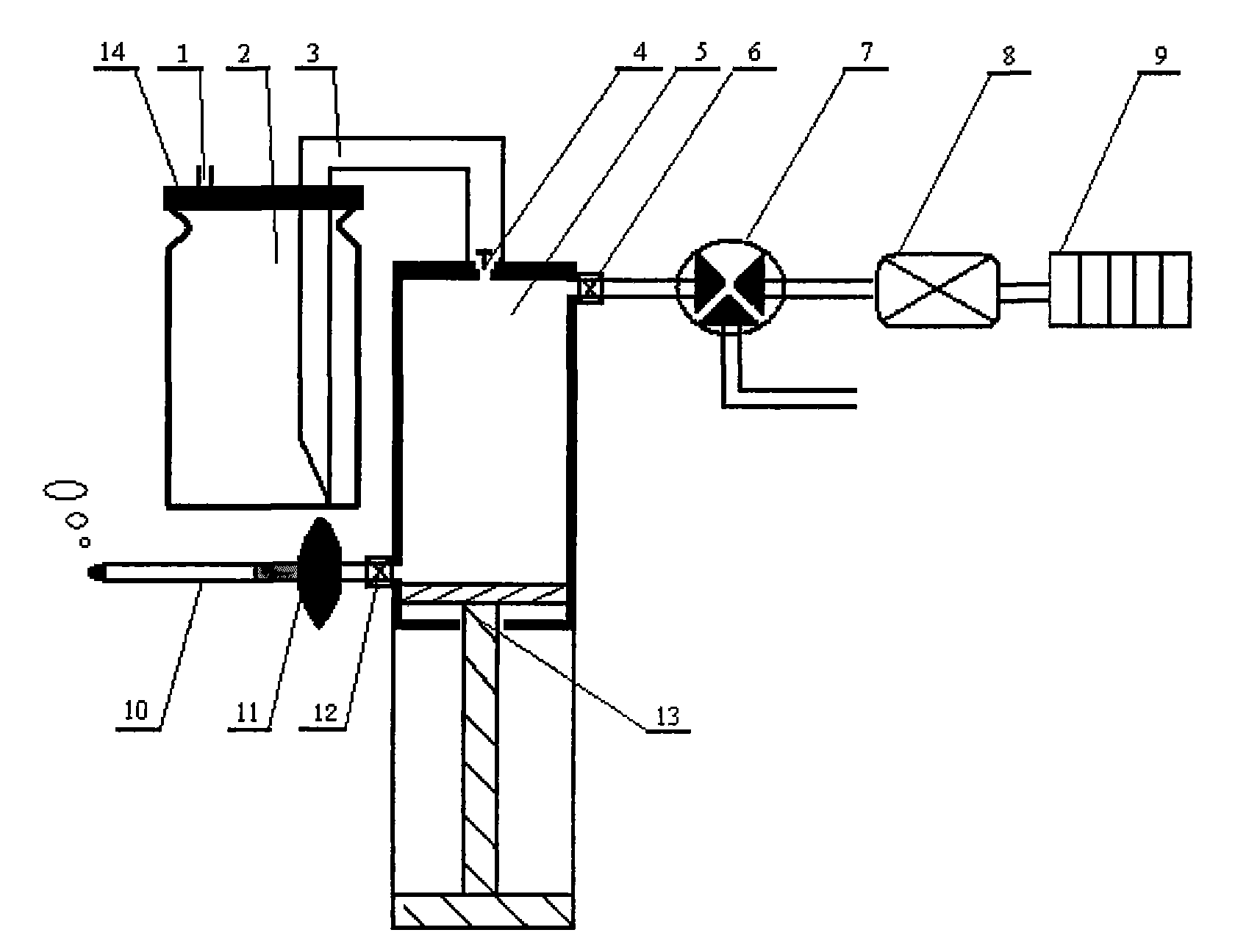 Smoking apparatus capable of implementing continuous one-time sampling of main fume gas phase object