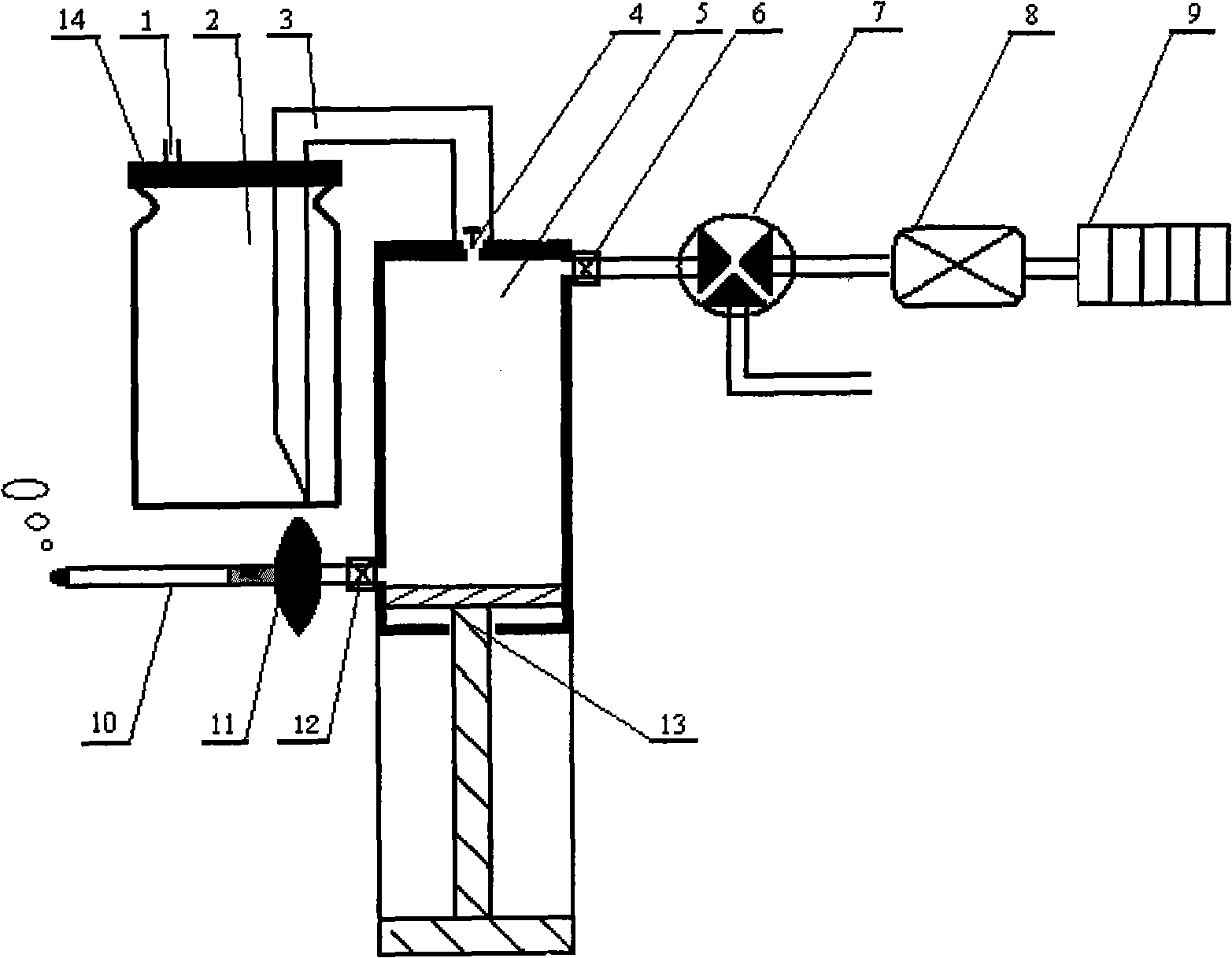 Smoking apparatus capable of implementing continuous one-time sampling of main fume gas phase object