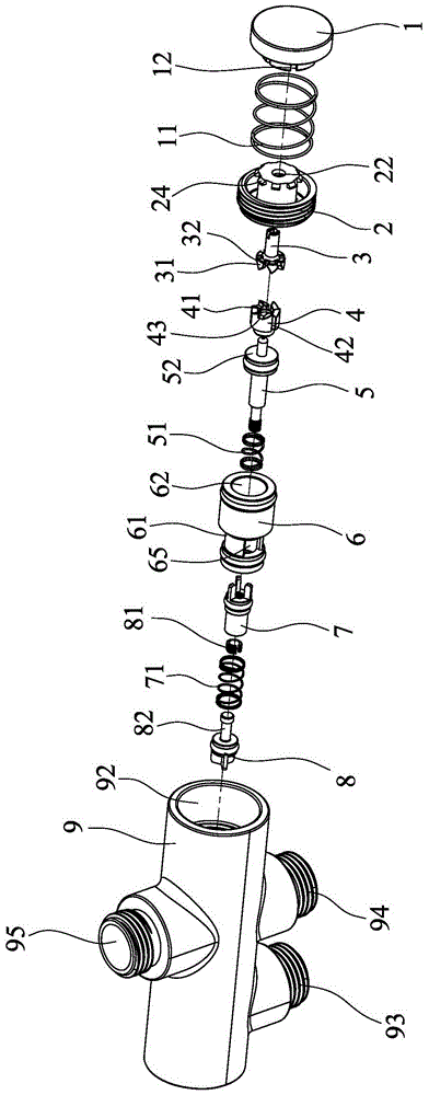 A push button switch water distribution device