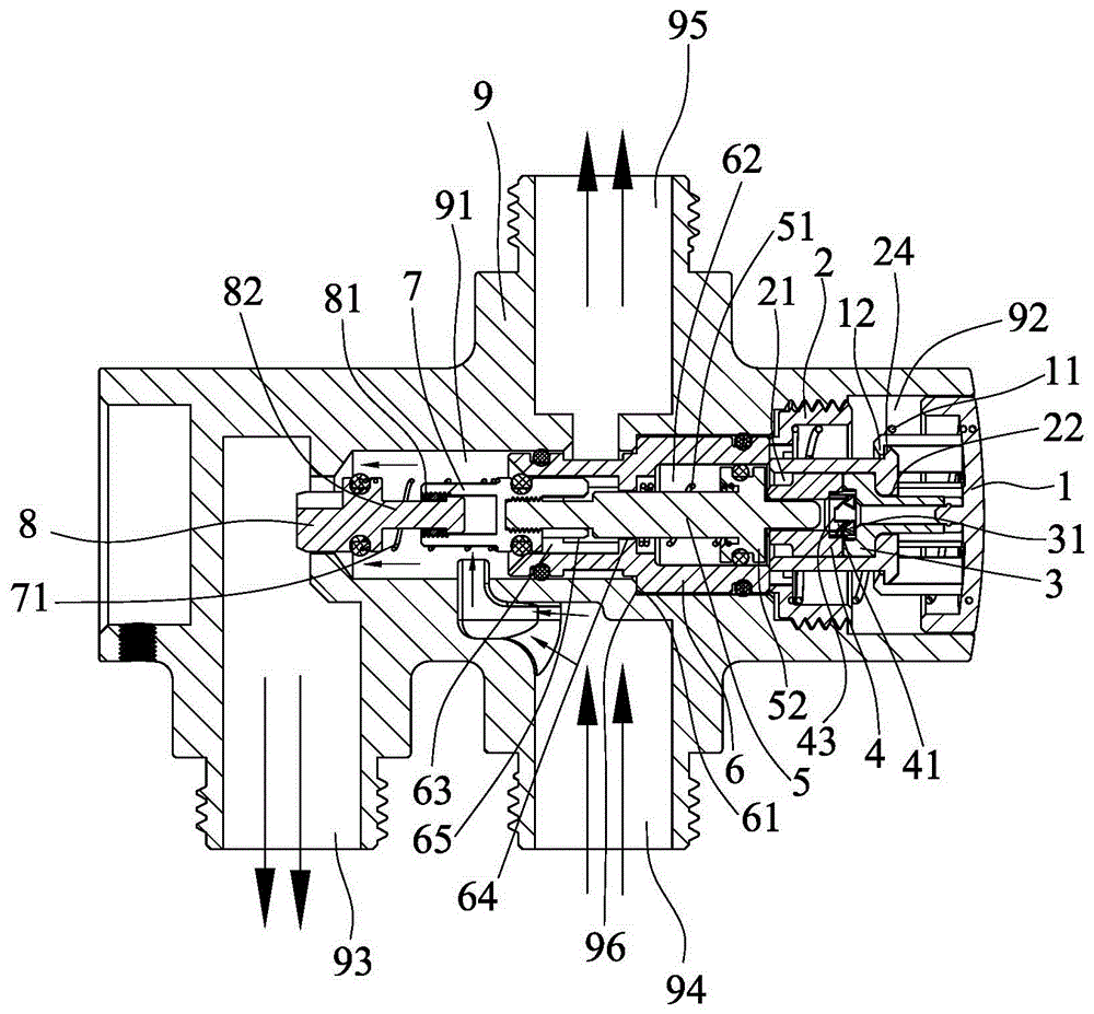 A push button switch water distribution device