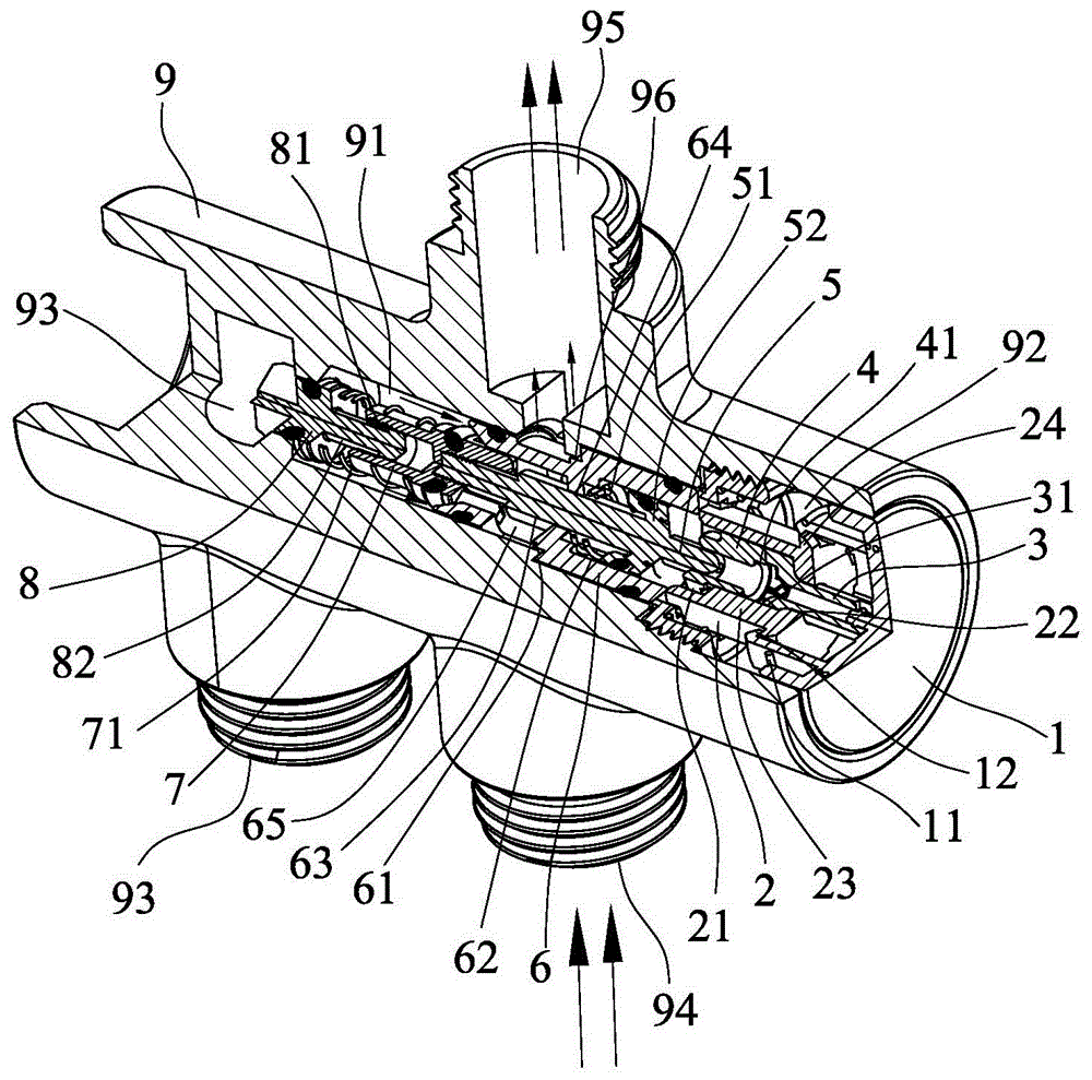 A push button switch water distribution device