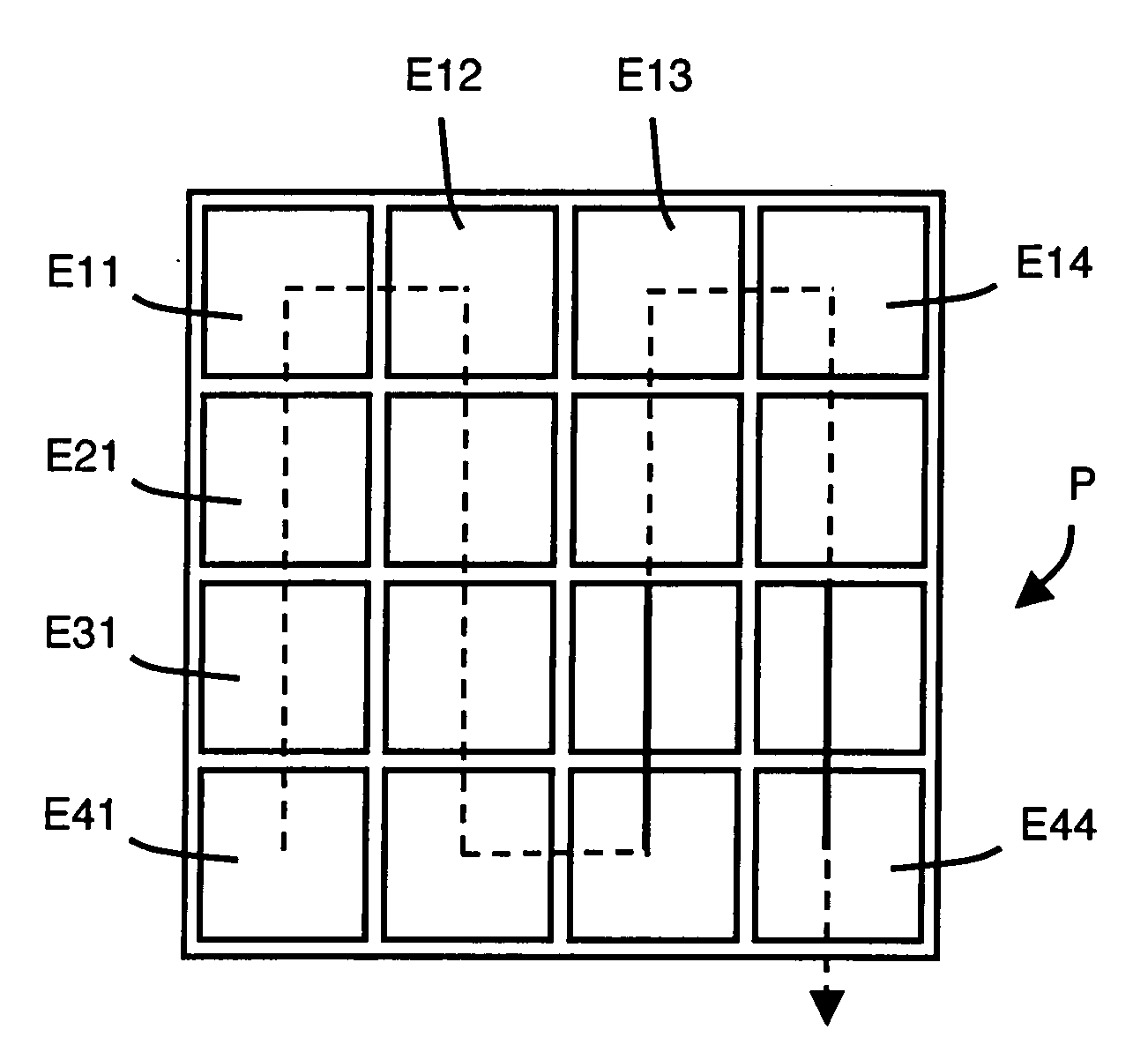 Particle detection circuit comprising basic circuits forming subpixels