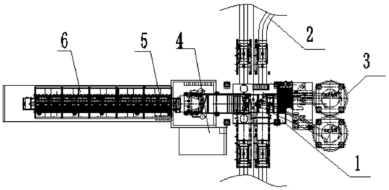 Two-way four- outlet concrete mixing station used for production of PC components