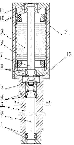 Electric spindle structure suitable for longhole inner circle processing