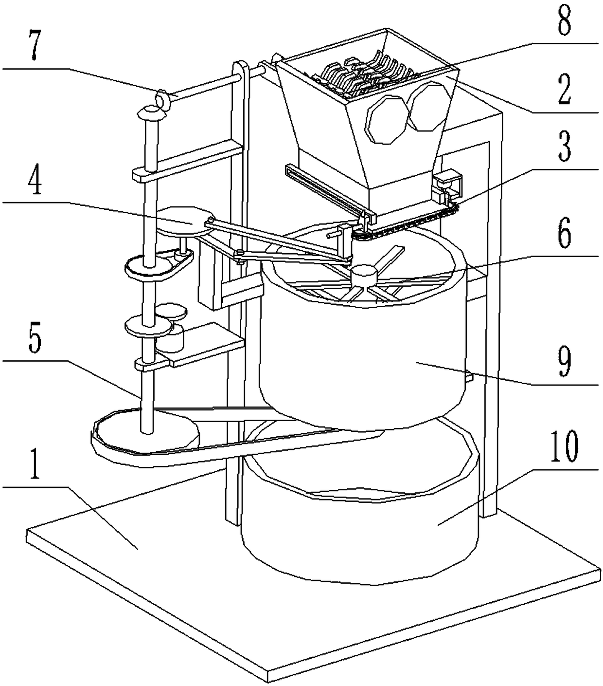 Raw material preparation device of straw biomass organic fertilizer