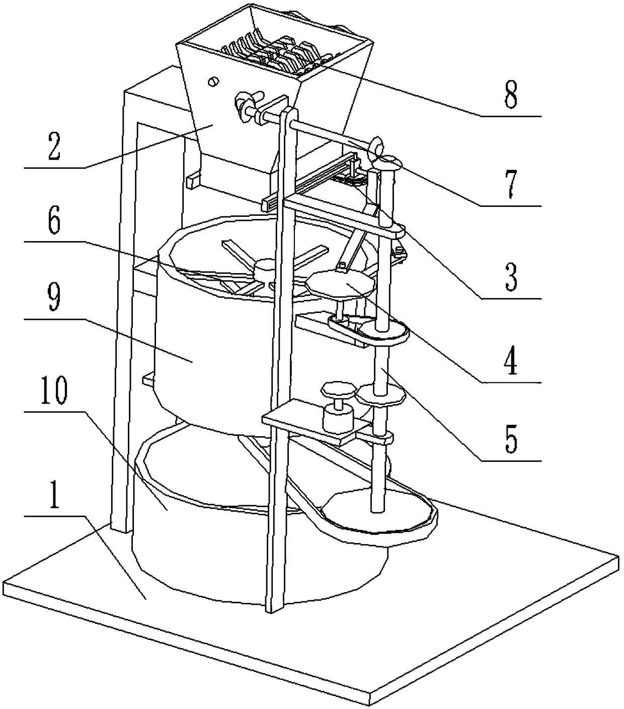 Raw material preparation device of straw biomass organic fertilizer