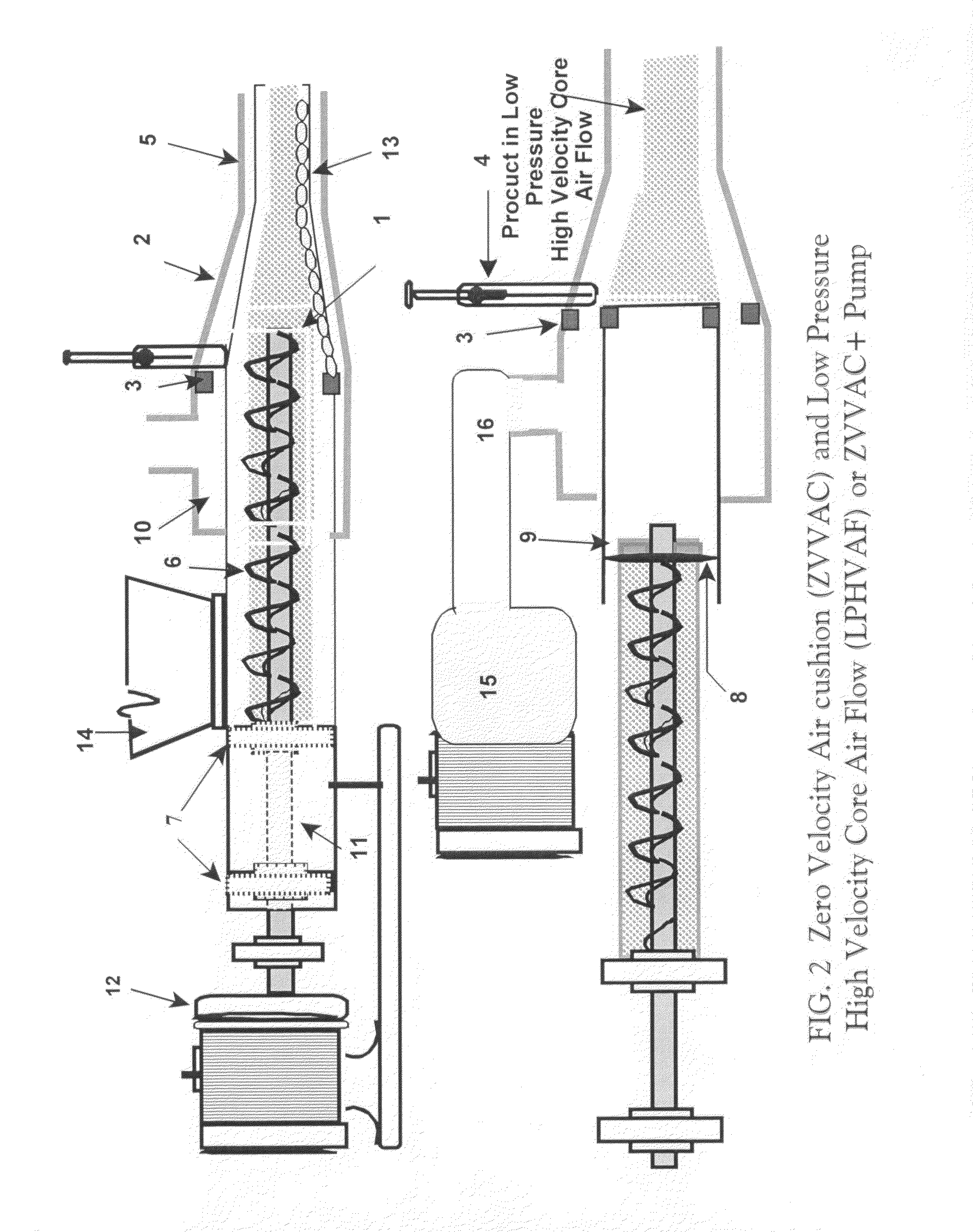 Low-pressure, air-based, particulate materials transfer apparatus and method