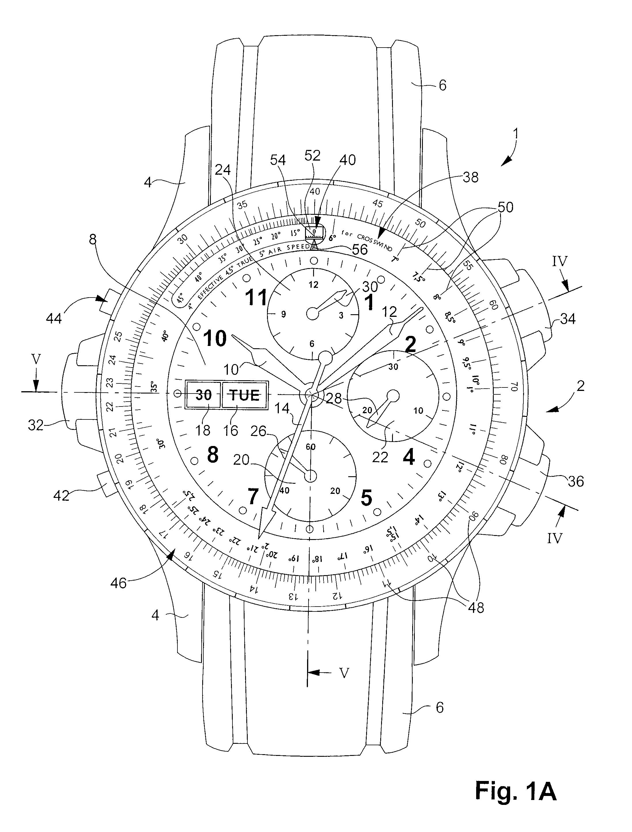 Time piece forming a navigation aid for pilots and seamen