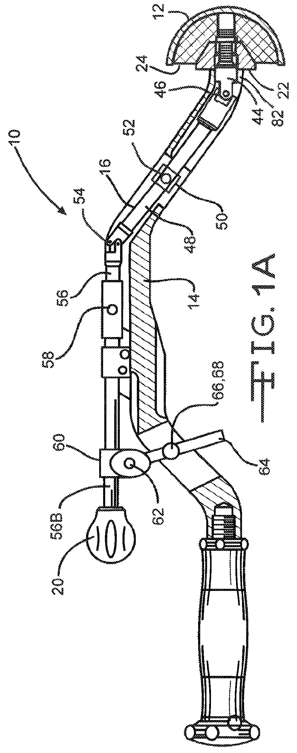 Offset cup impactor with an expandable dome for double mobility implants