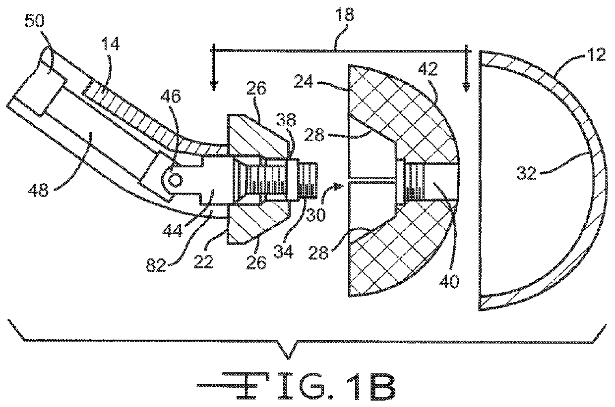 Offset cup impactor with an expandable dome for double mobility implants