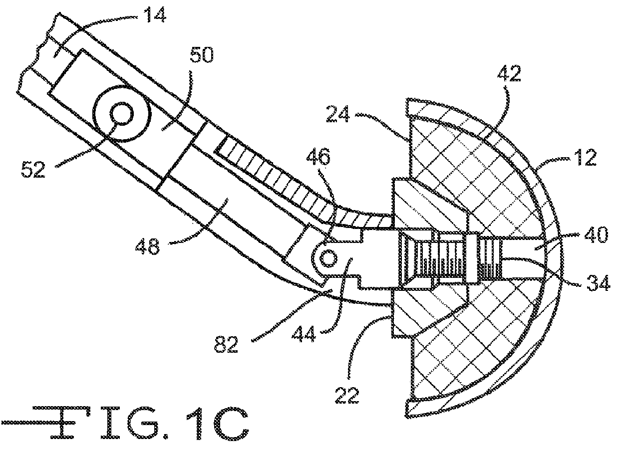 Offset cup impactor with an expandable dome for double mobility implants