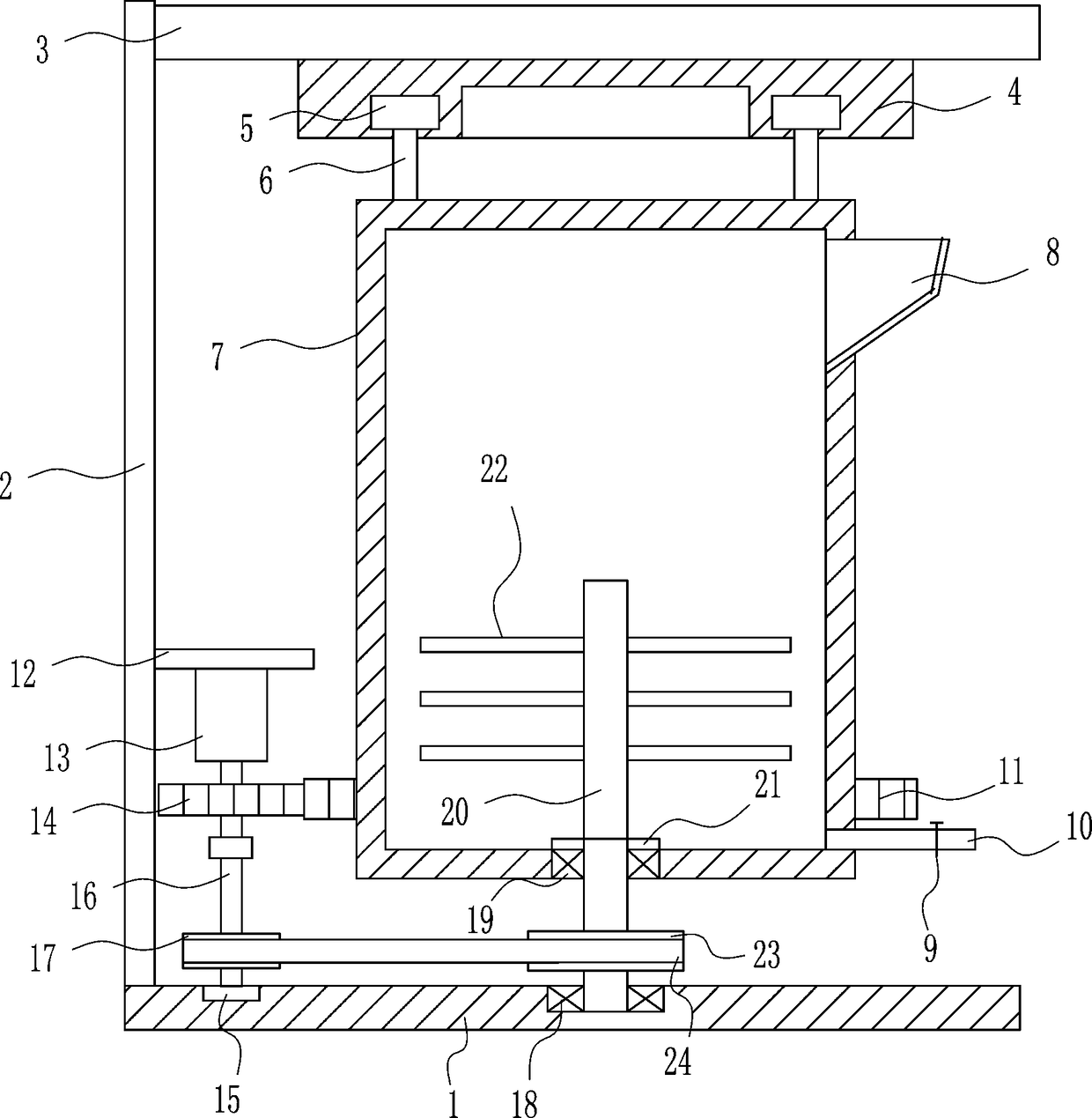 Agricultural liquid fertilizer stirring and uniform mixing equipment