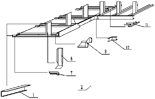 Assembled lightgage steel joist gypsum paper panel ceiling system and construction method thereof