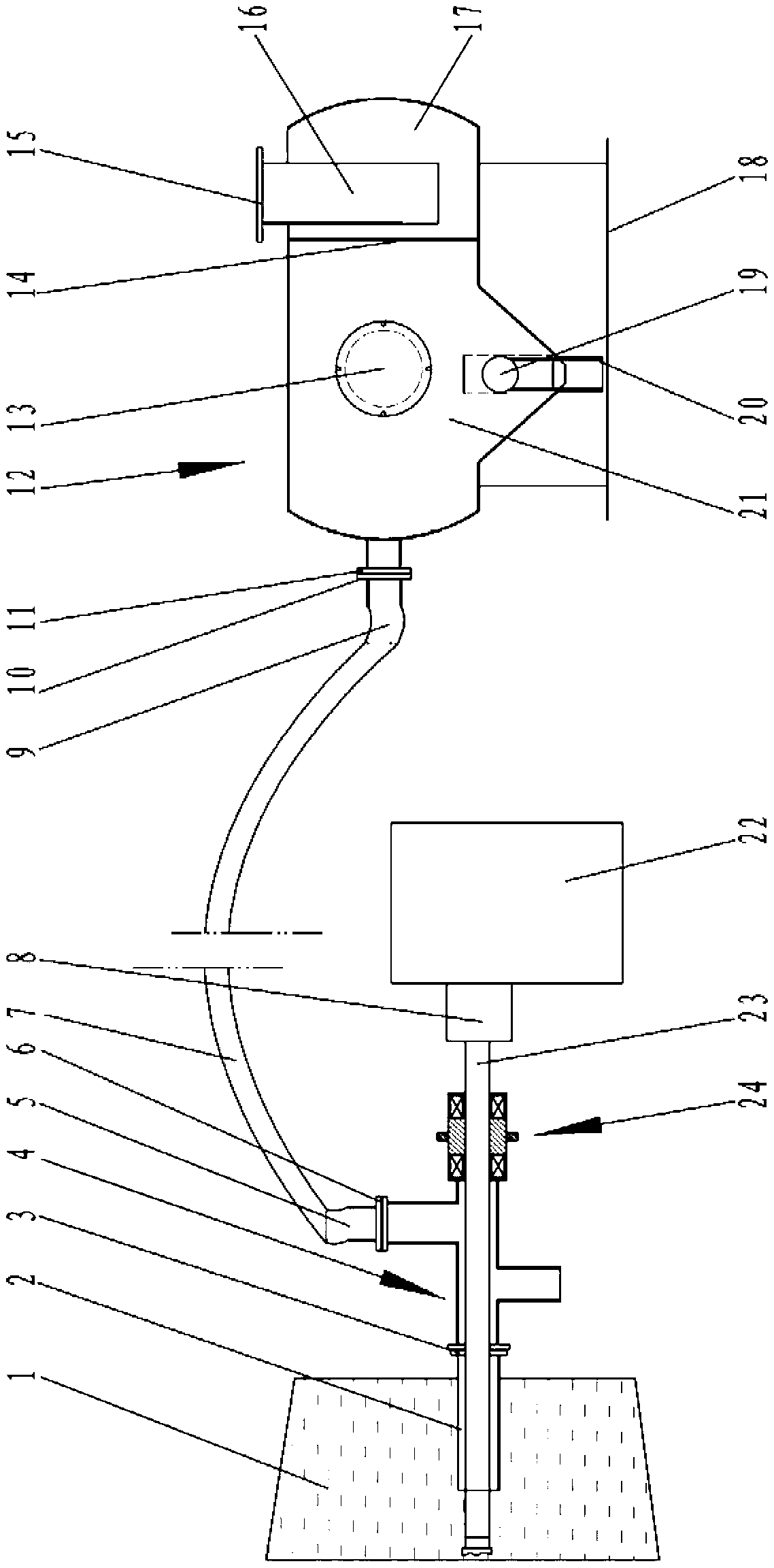 Gas discharge collecting device for drilling construction