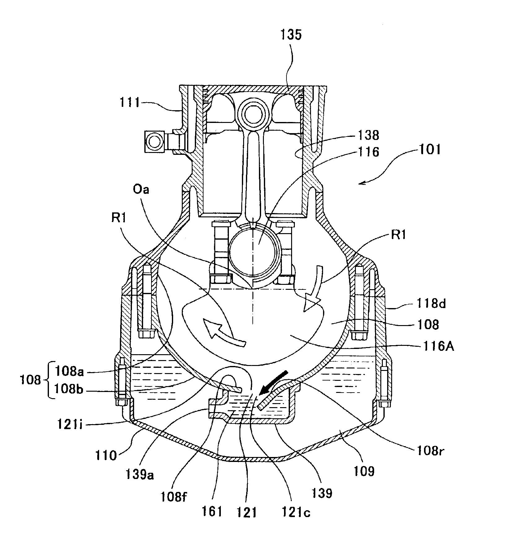 Engine and personal watercraft equipped with engine