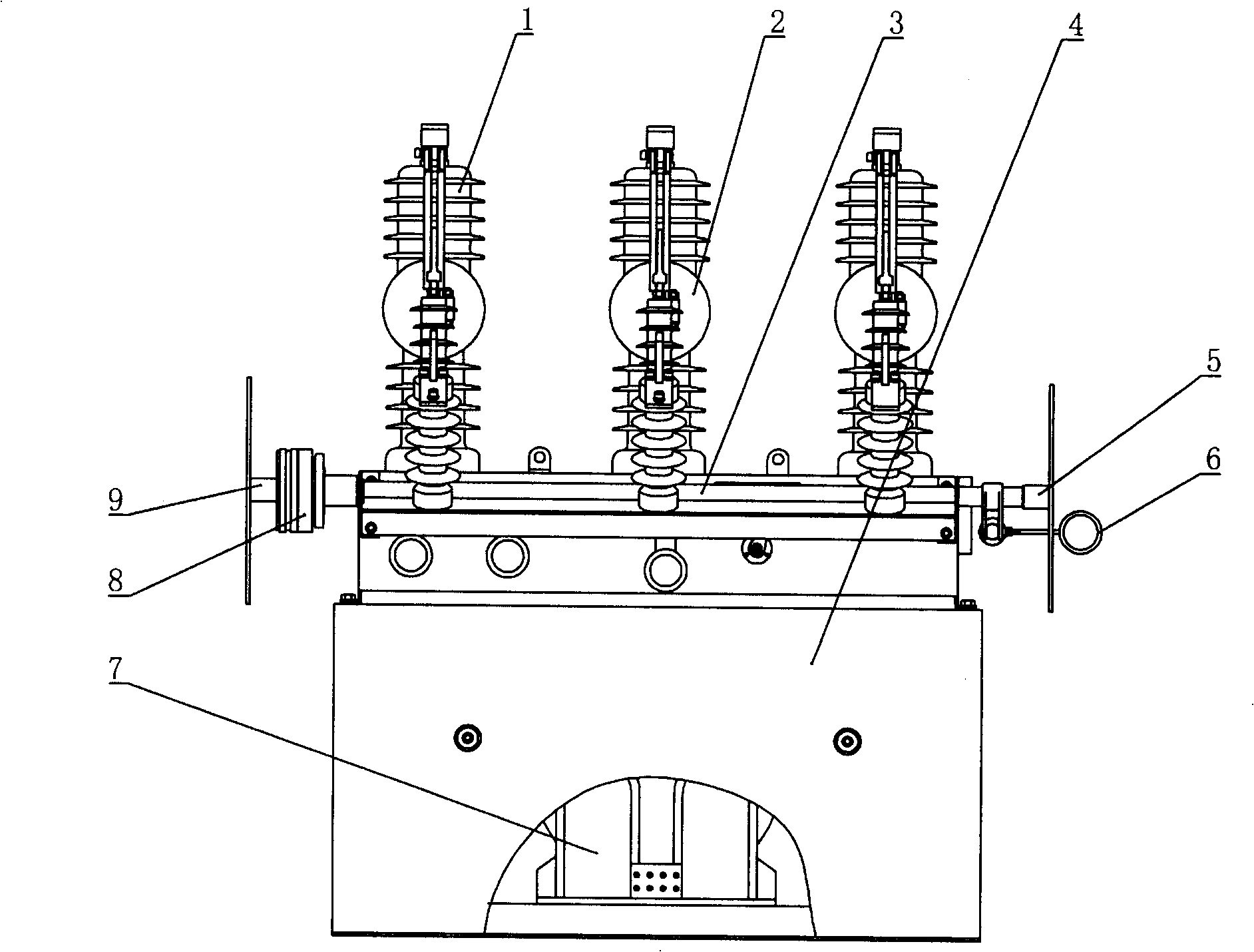 Outdoor high voltage double power source vacuum breaker