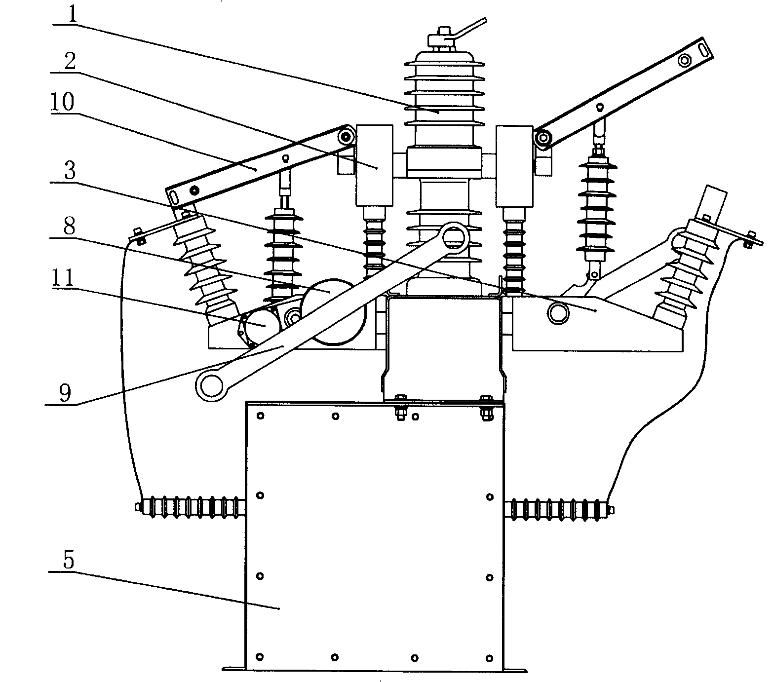 Outdoor high voltage double power source vacuum breaker