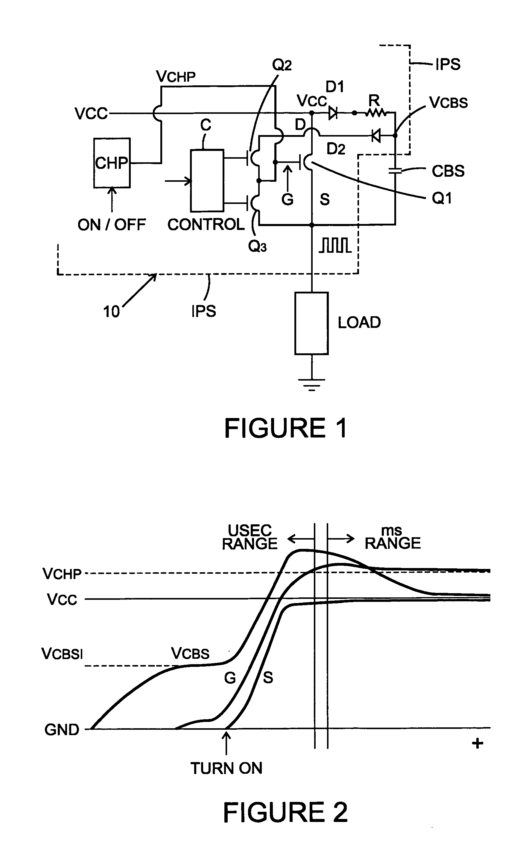 High side power switch with charge pump and bootstrap capacitor