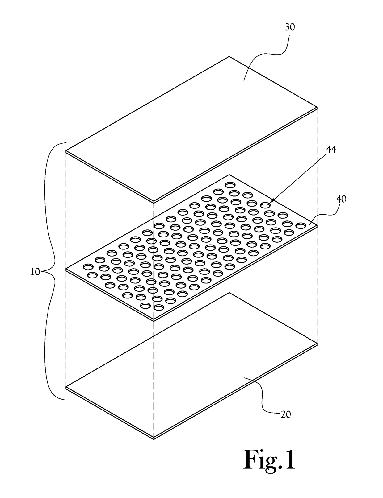 Perforated binder for laminated wound dressing