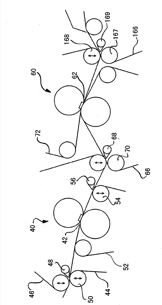 Method and device for transferring a paper web from a supporting woven fabric to another