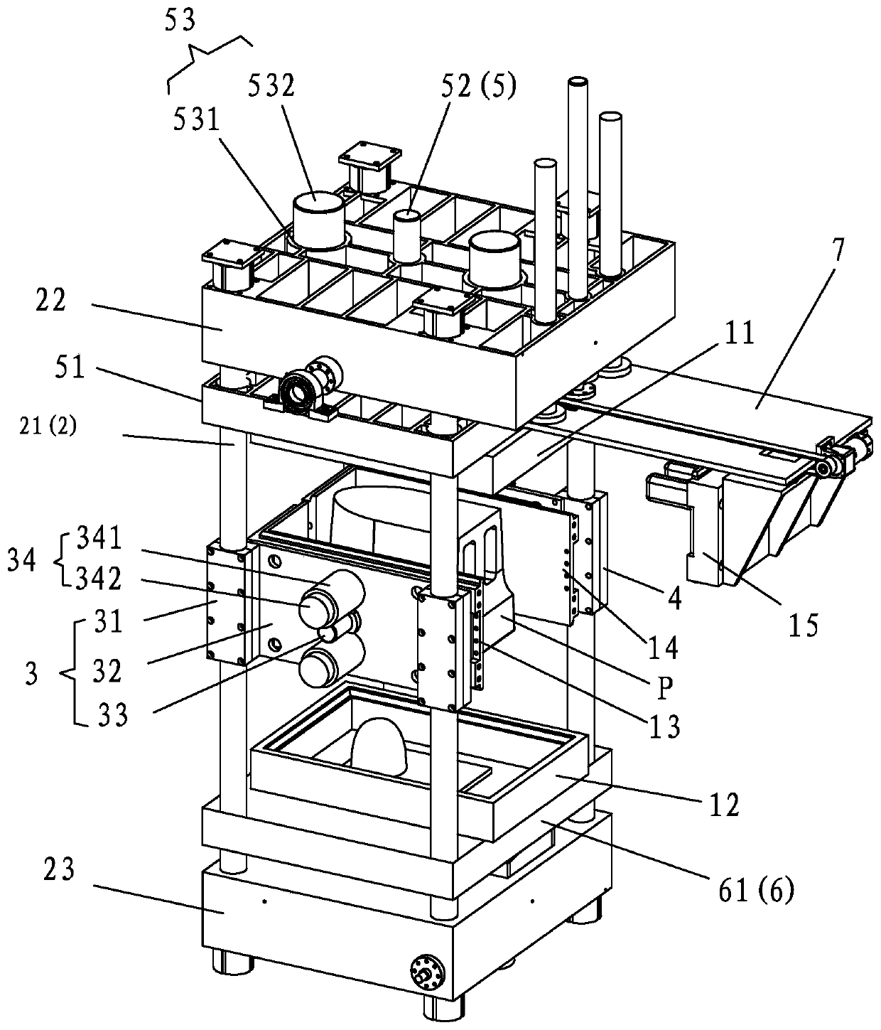 Grouting closestool mold capable of achieving precise and rapid mold closing and opening