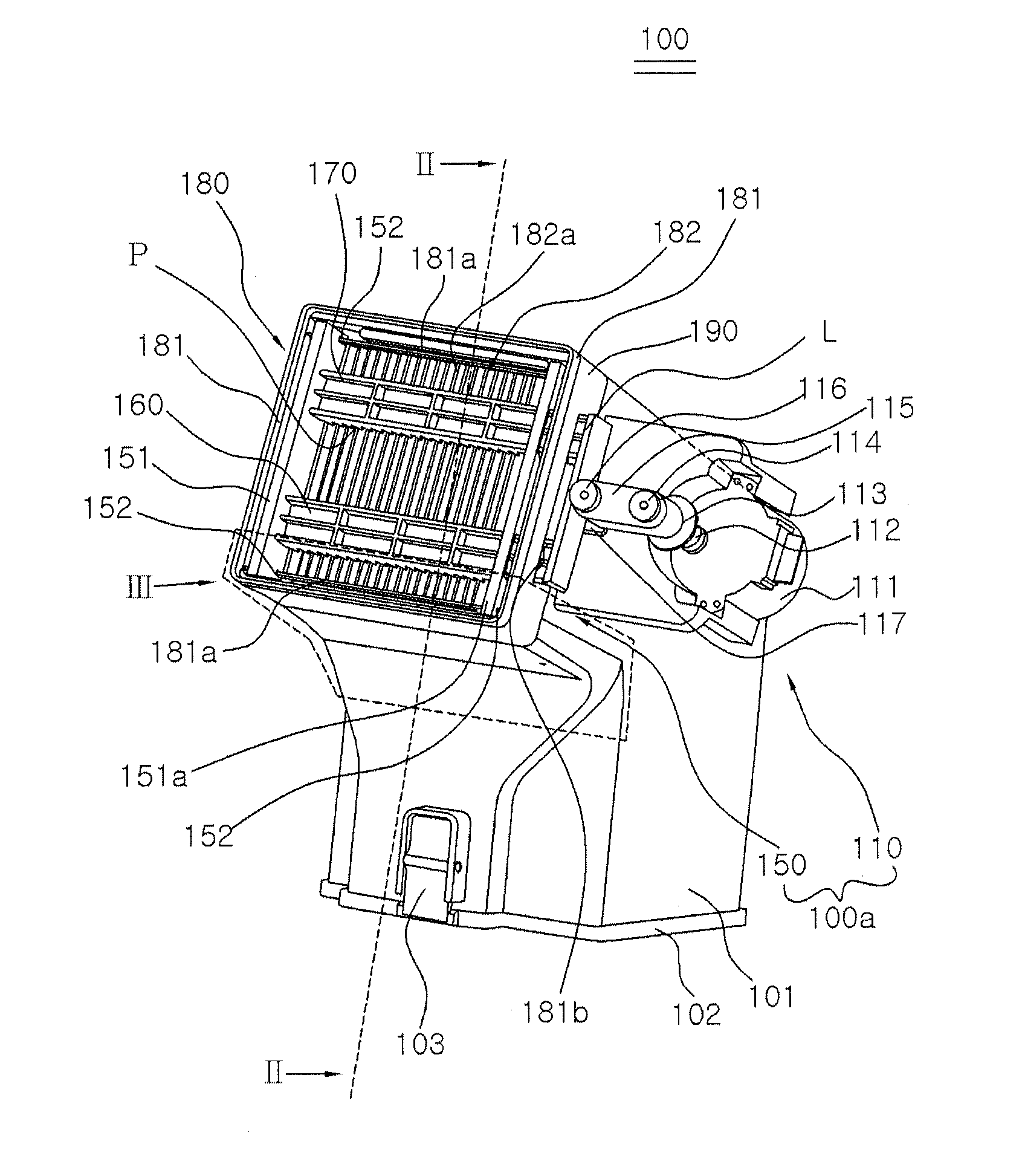 Dust collector for a vacuum cleaner having a dust removal function