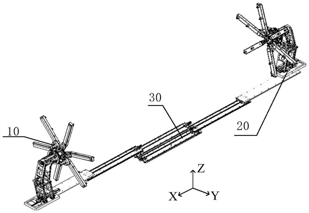 On-rail tooling system for truss assembly with variable scale and complex configuration