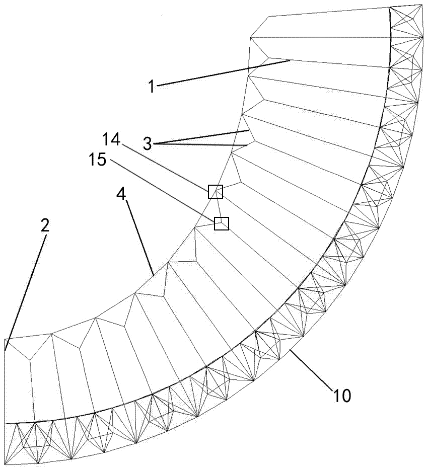 Integrated tension cable-diaphragm structure of back cable open type and construction method thereof