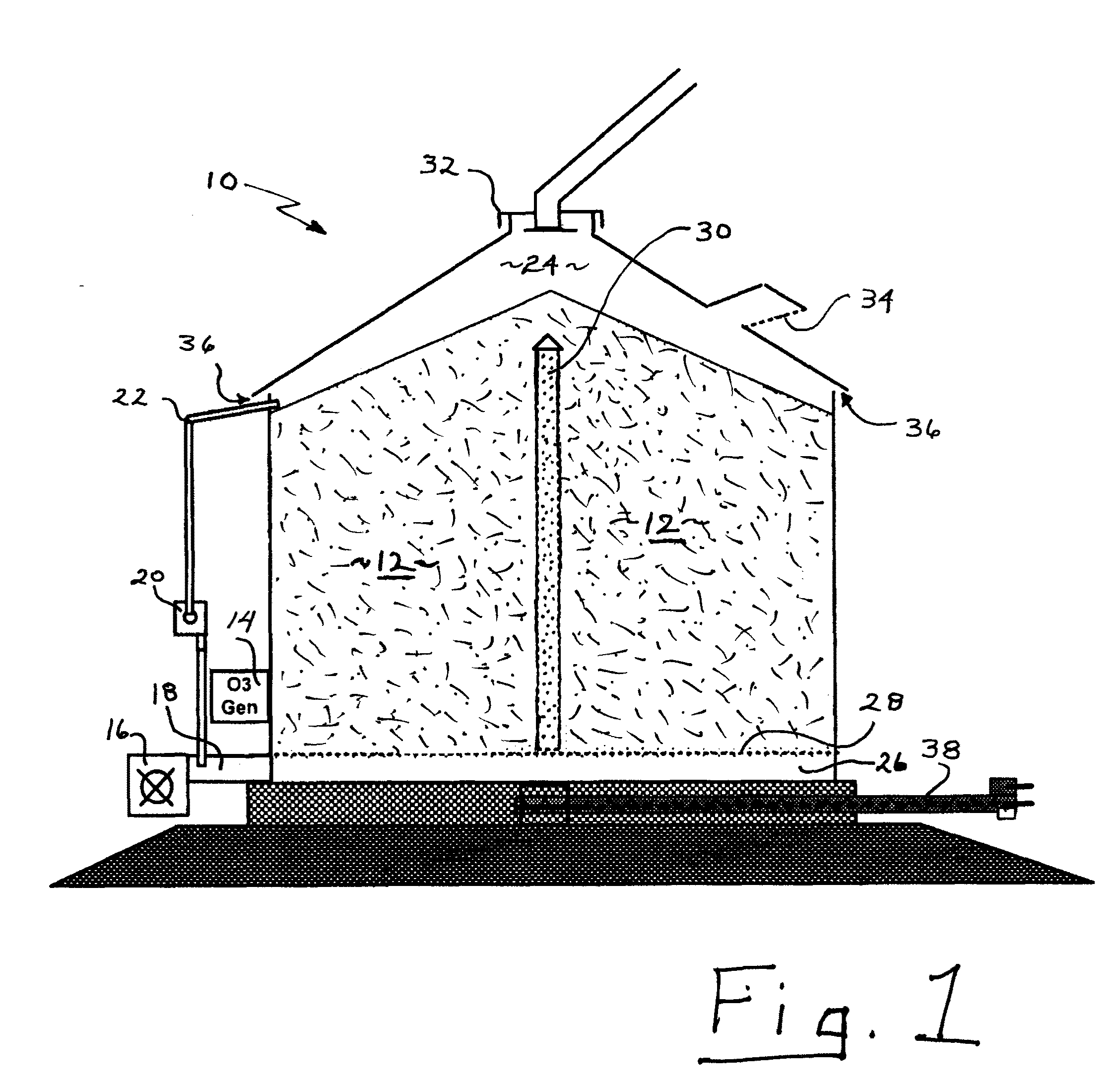 Fumigation and sanitation of biological products storage systems using ozone