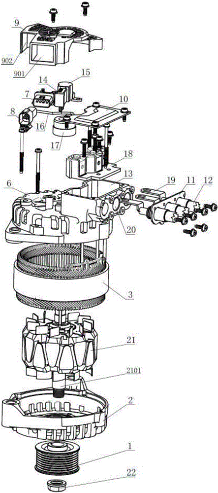 Belt transmission type starting and power generation integrated machine