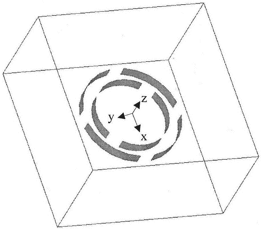 A three-dimensional isotropic negative magnetic permeability structure and its preparation method