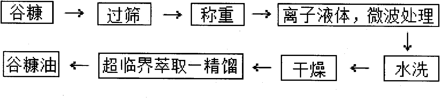 Method for extracting rice bran oil by using ionic liquid and supercritical carbon dioxide (CO2)