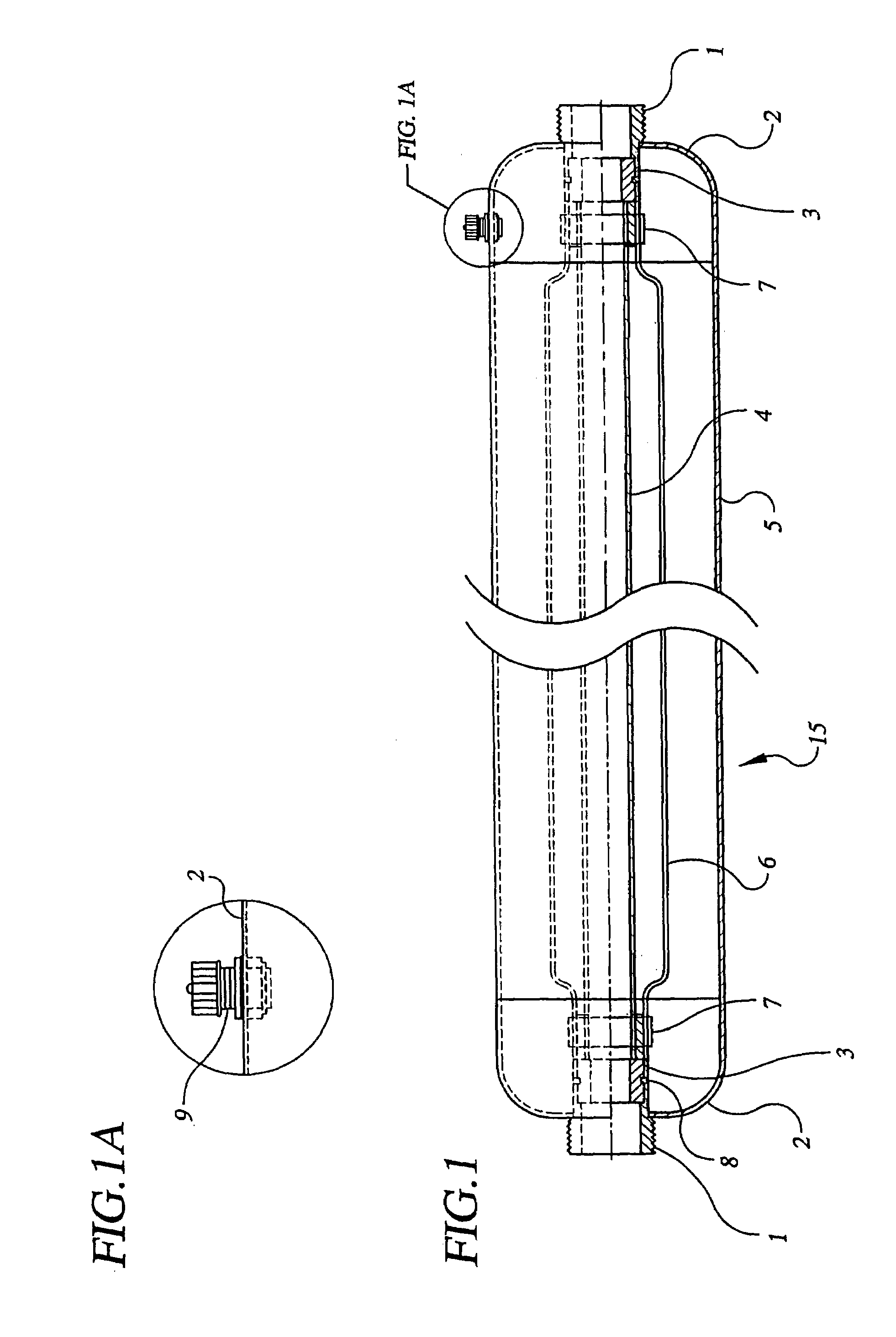 In-line flow through diaphragm tank