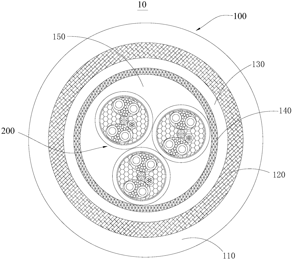 High-flame-retardant data cable