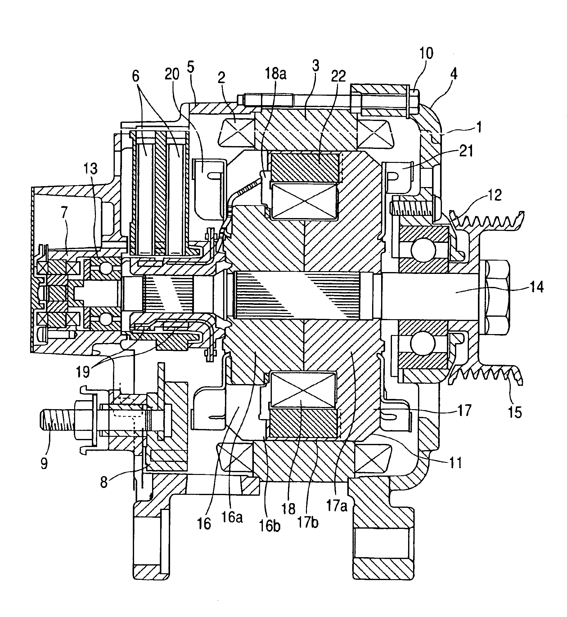 Rotary electric machine for vehicle and control device thereof