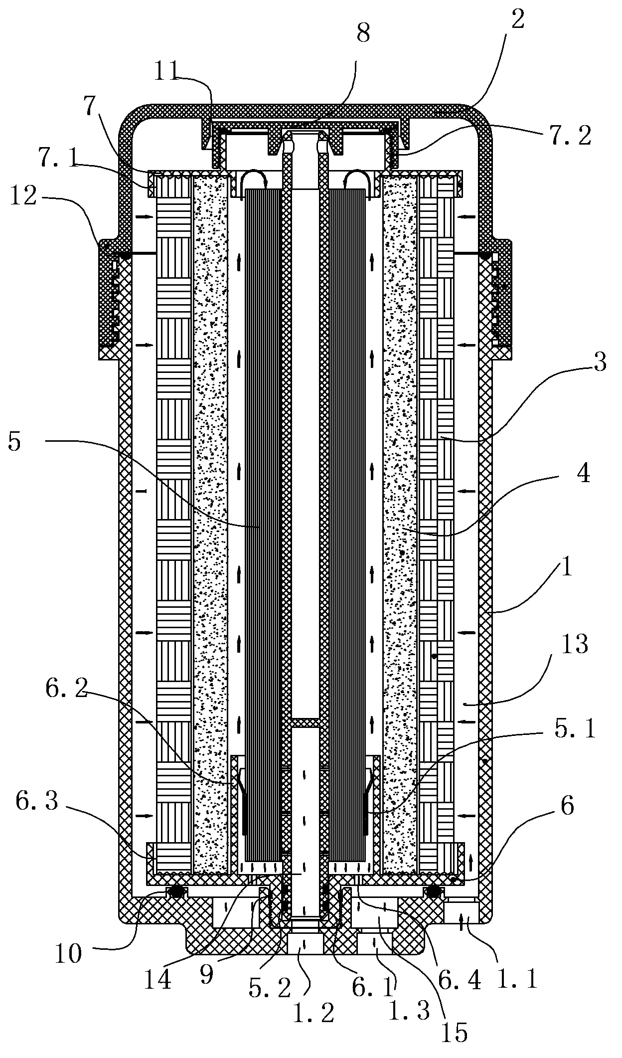 Composite filter core of water purifier