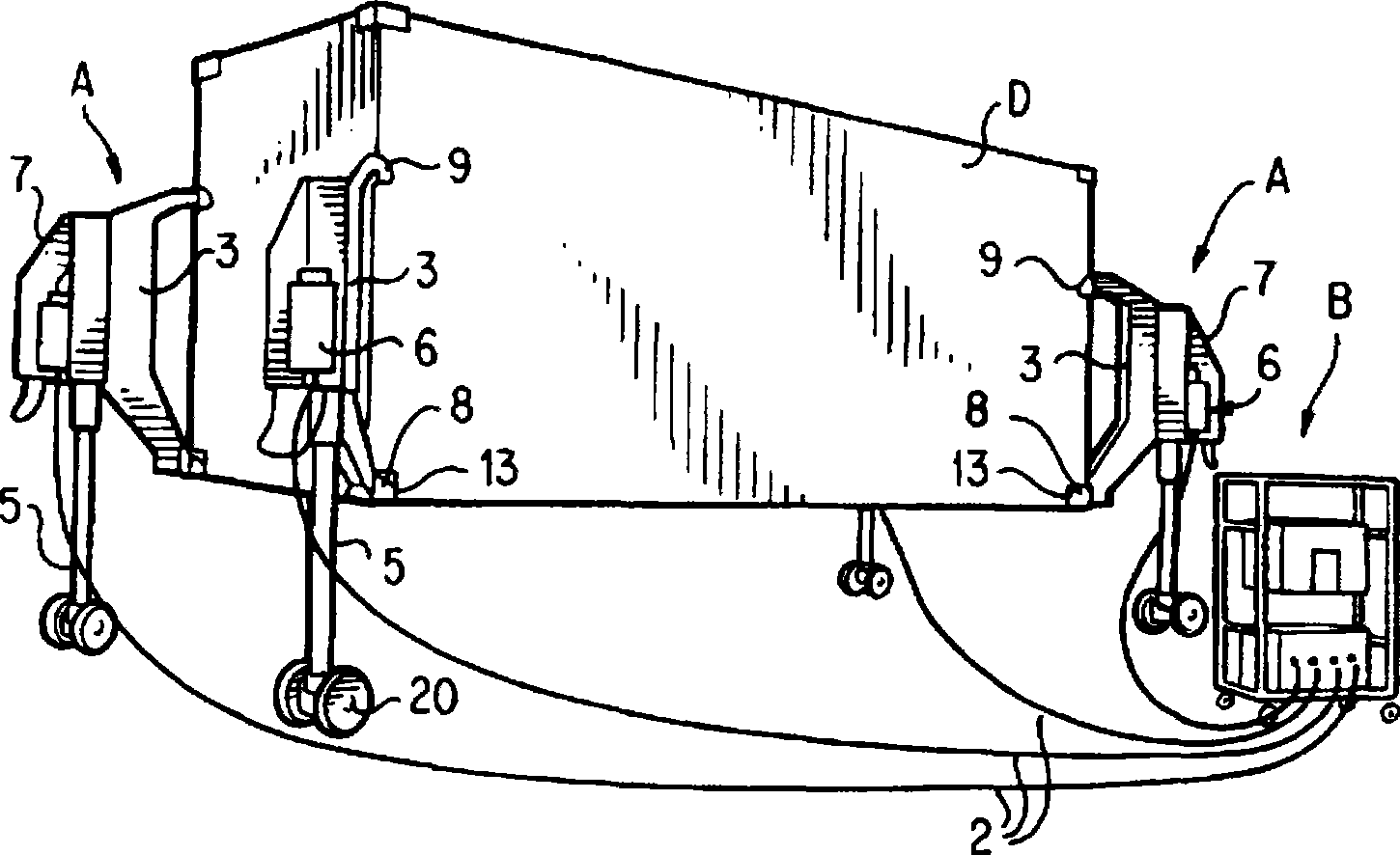 Hydraulic unit, castor assembly and container moving device and method