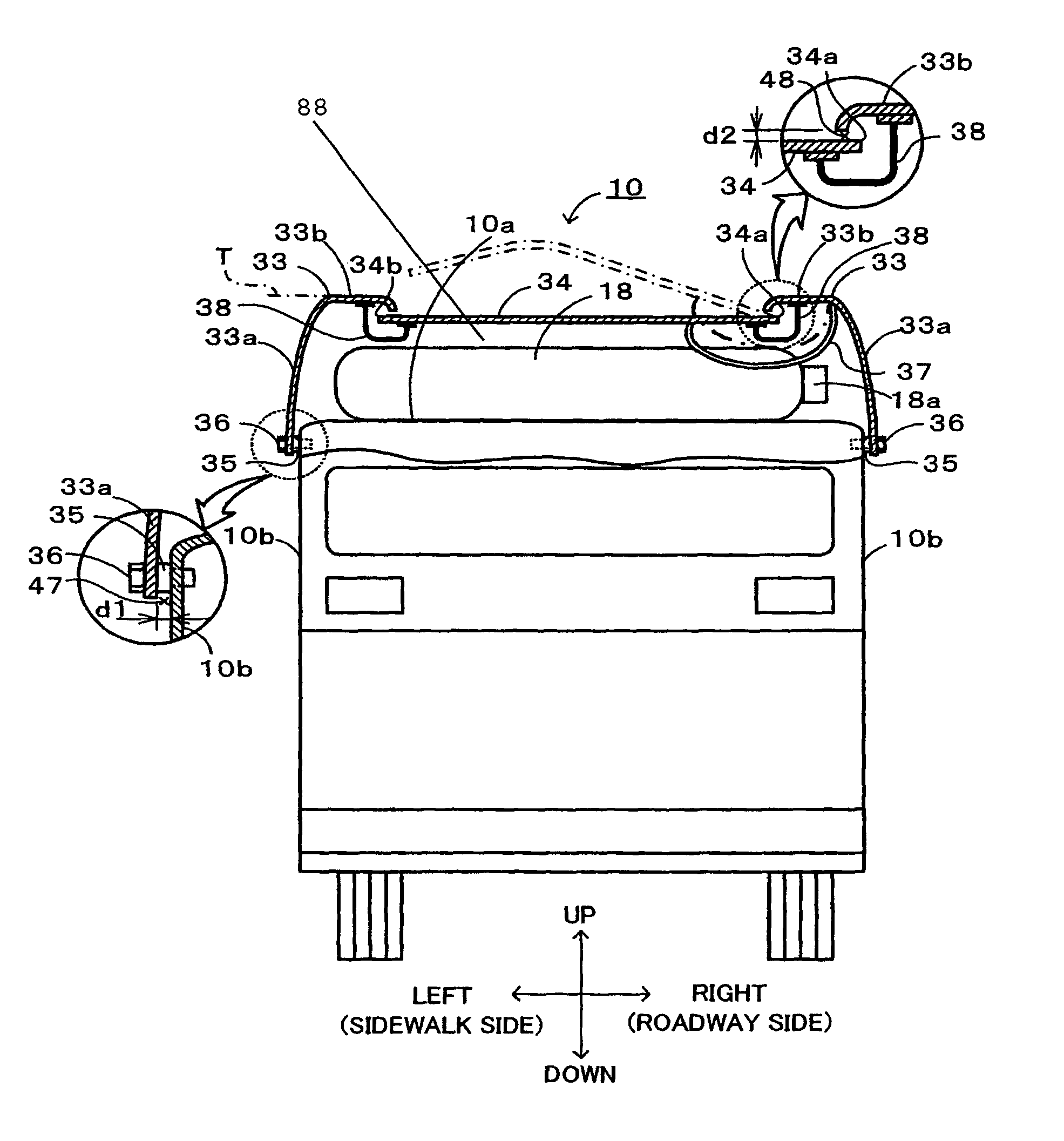 Gas fuel tank-equipped vehicle