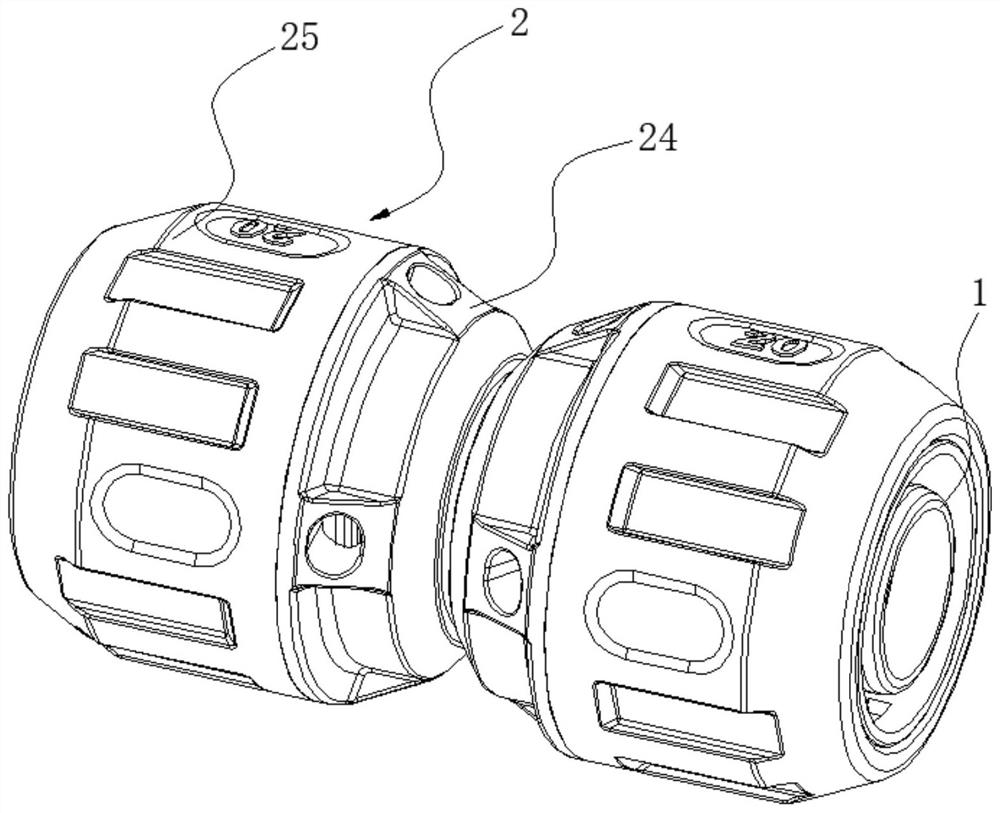 Connector and pipe taking device