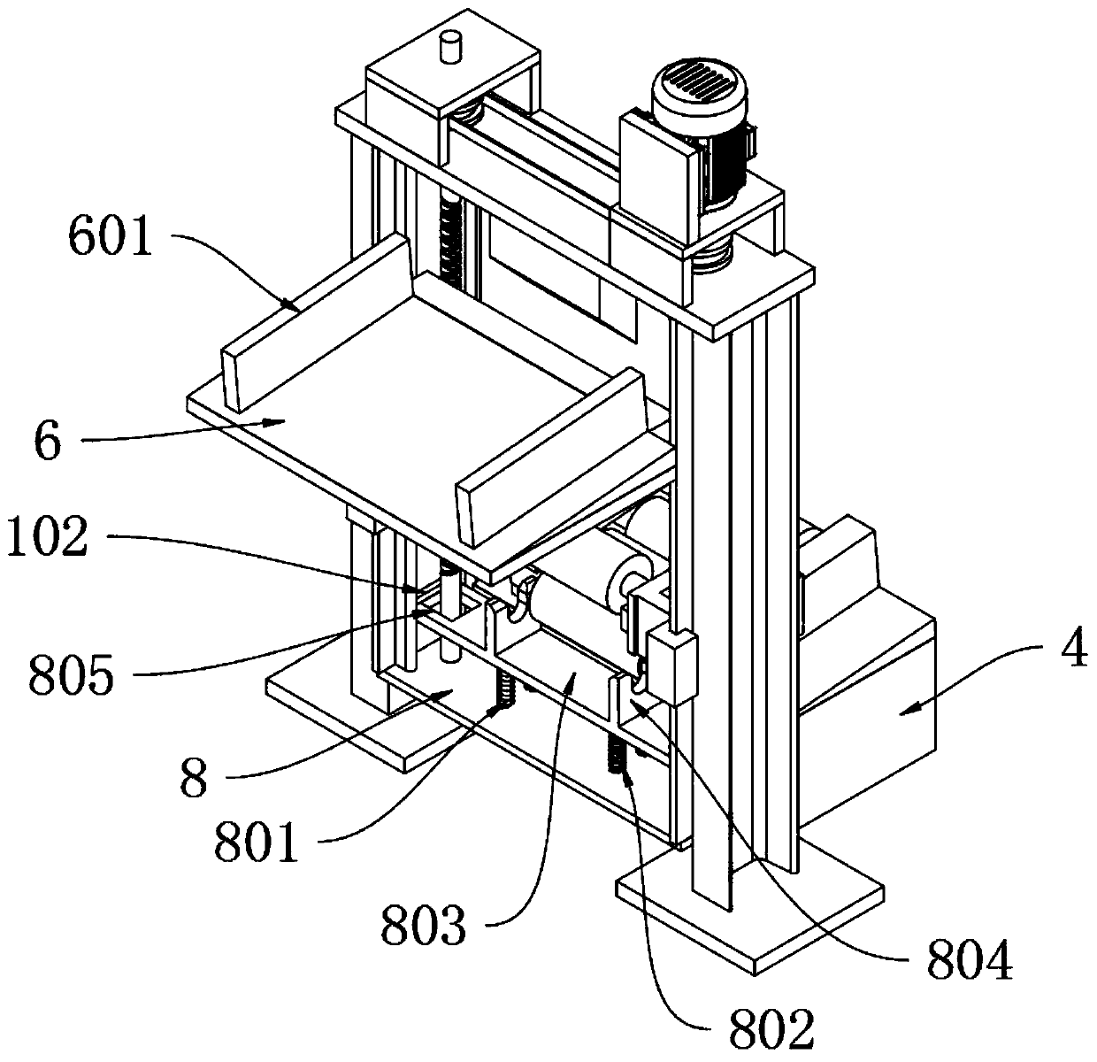 Intermittent automatic lifting and transferring device for roll shaft machining