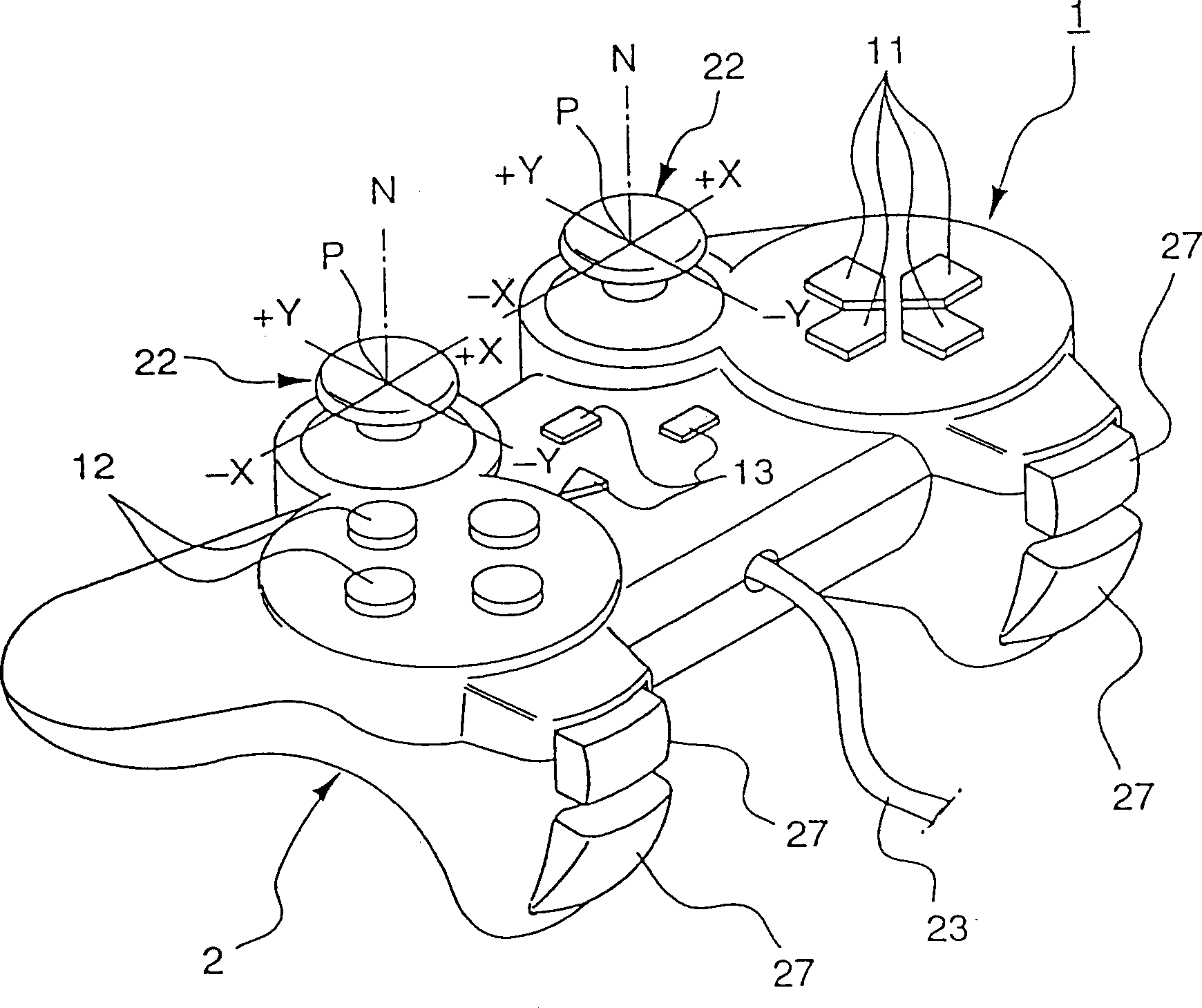 Input unit for video game machine