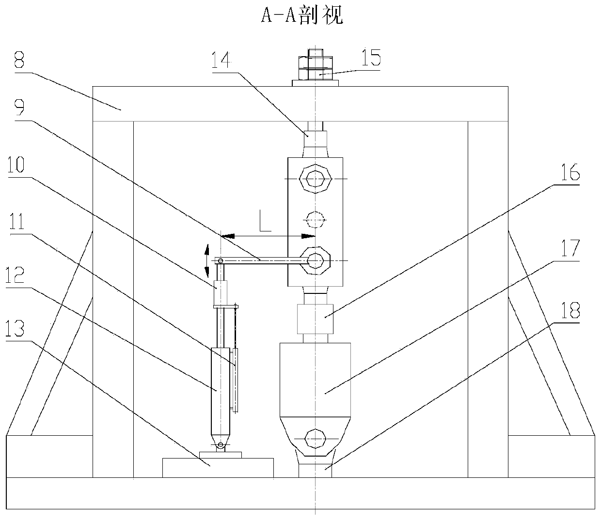 Device and method for measuring friction characteristics of rocking bearing under the combined action of shaft radial load