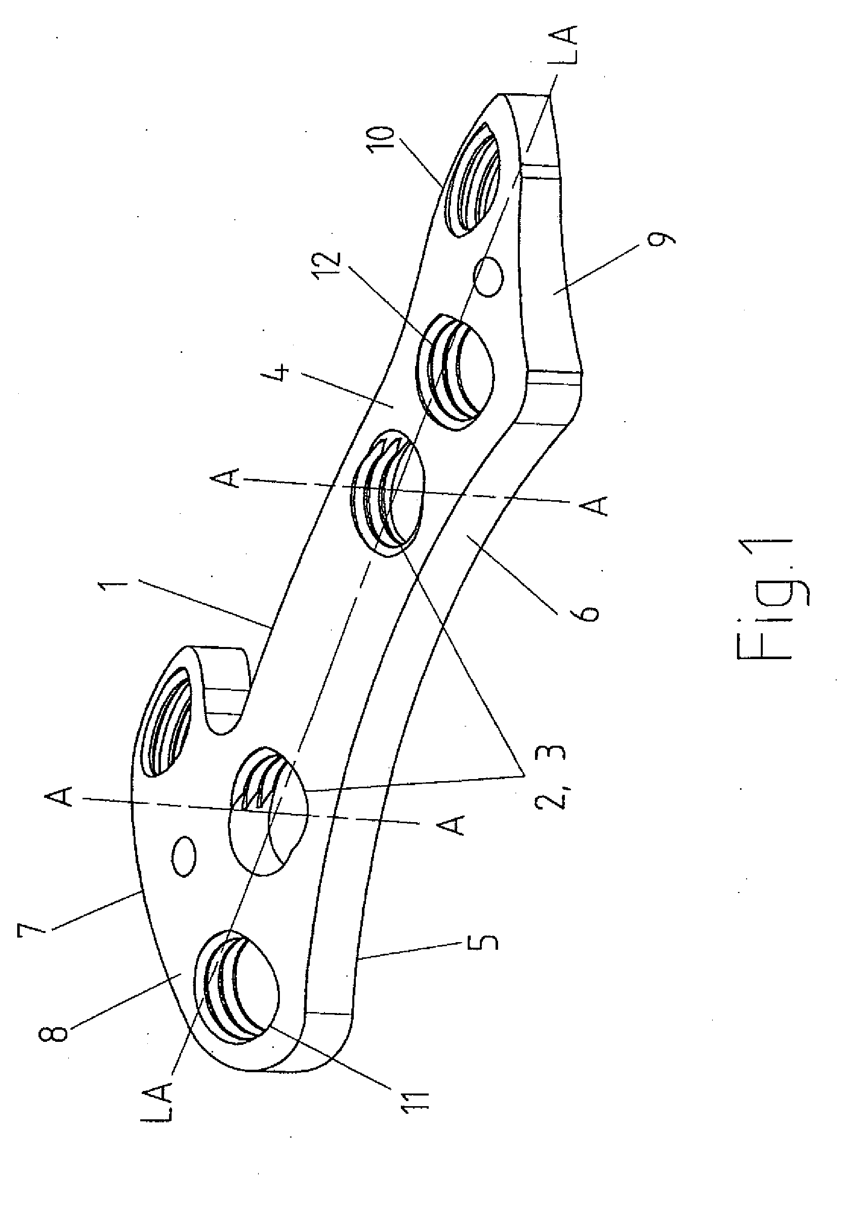 Apparatus for the constant-angle fixation and compression of a fracture or osteotomy of a bone