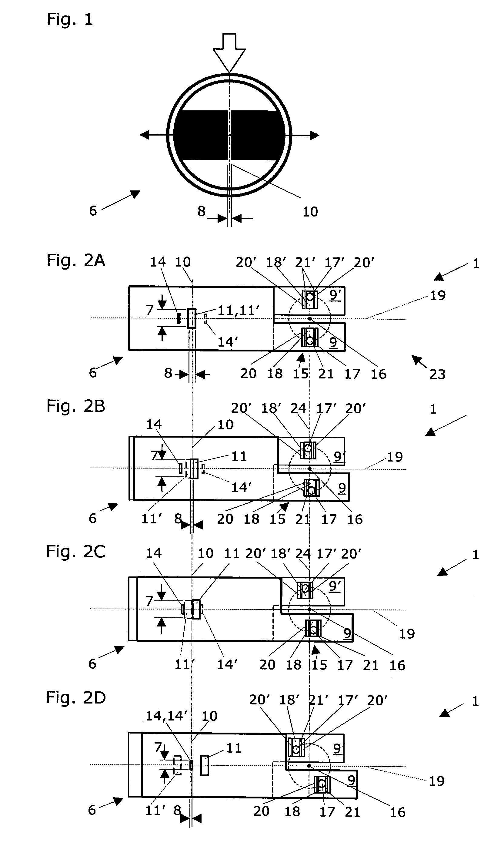 Arrangement and use of a slit diaphragm